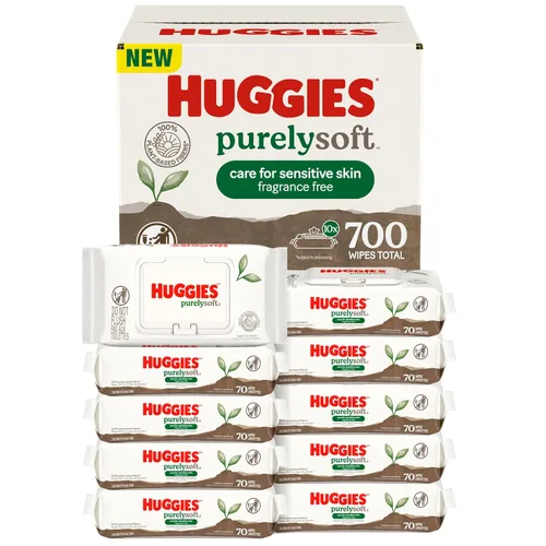 Vista 7 de Huggies PurelySoft Toallitas para bebé, sin perfume, 1 paquete, 70