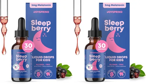 Vista 12 de SleepBerry Melatonina líquida para niños, ayuda natural para dormir con saúco y vitamina D, estimula el sistema inmunológico mientras duermen