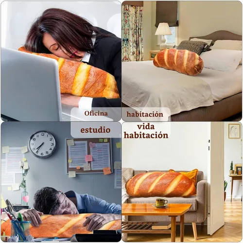 Vista 4 de Yookeer - Almohada de pan de simulación 3D de 31.5 pulgadas