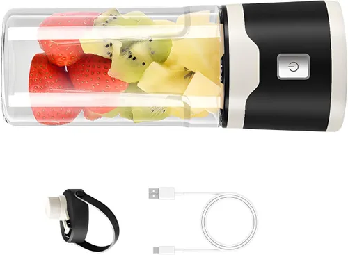 Vista 6 de 18 Professional Drink Processor 500ml Mobile Cup with 120 Moment Fast Energy Extended Battery Life Tiny Smoothie Maker Black