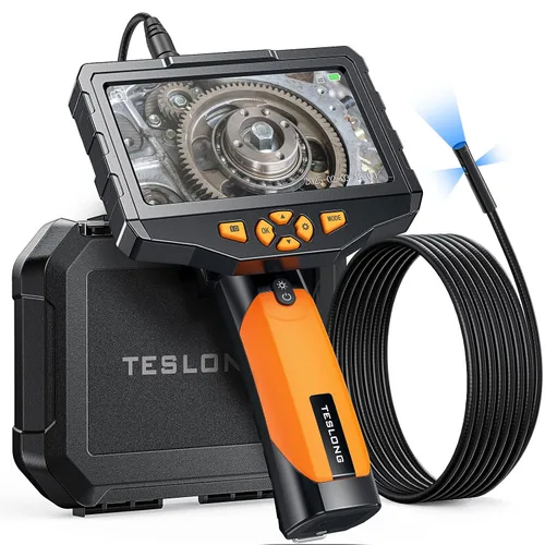 Vista 10 de Teslong - Cámara de inspección de triple lente con boroscopio profesional, con luz, cámara de alcance de video digital, pantalla IPS de 5 pulgadas