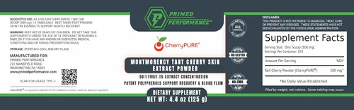 Vista 7 de CherryPURE Polvo de cereza ácida, cereza Montmorency derivada de la piel para la recuperación diaria, 4.41 oz (250 porciones) Supports Exercise