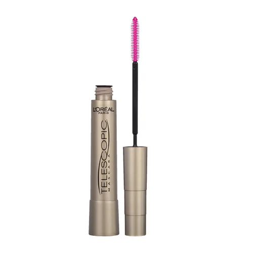 Vista 11 de L'Oreal Paris Makeup Telescopic Original Alargamiento, máscara separadora de pestañas con cepillo de doble precisión, lavable, negro, 0.27 onzas