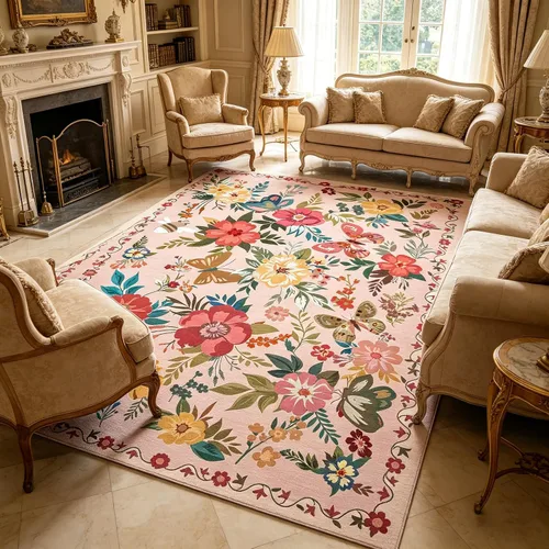 Vista 78 de UKELER Tapete antideslizante para puerta, alfombras de acento modernas para entrada, estilo romántico campestre americano, alfombras de algodón