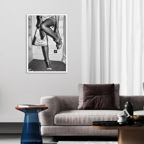 Vista 3 de KFDJIG Póster femenino de moda vintage, fotografía feminista en blanco y negro, arte de pared, retro, hermoso, elegante, mujer, impresiones