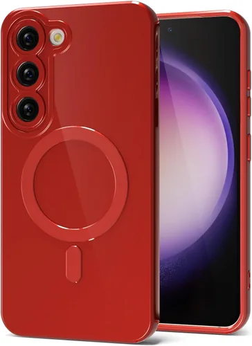 Vista 53 de Svanove Funda magnética de silicona para Samsung Galaxy S22, compatible con Magsafe, bonita funda para mujer, goma de gelatina brillante delgada