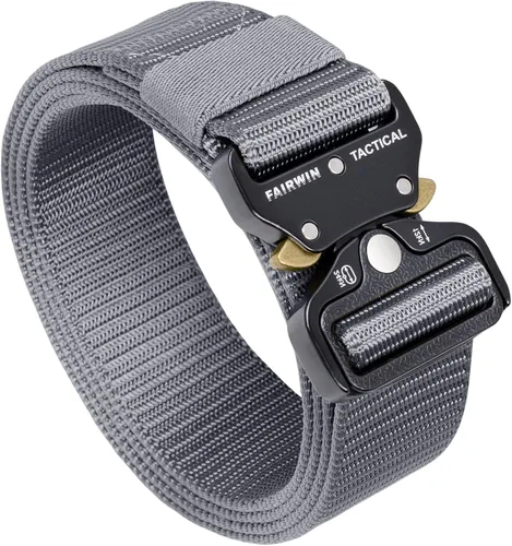 Vista 8 de FAIRWIN Cinturón Táctico, Estilo Militar Webbing Riggers Web Gun Belt con Hebilla de Metal de Liberación Rápida de Servicio Pesado