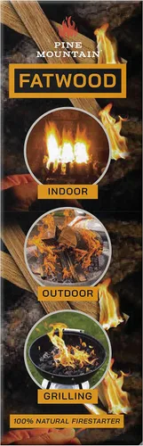 Vista 3 de Pine Mountain, Fatwood StarterStikk, varillas naturales para iniciar fuego para fogata, chimenea, estufa de leña, hoguera, uso interior y exterior