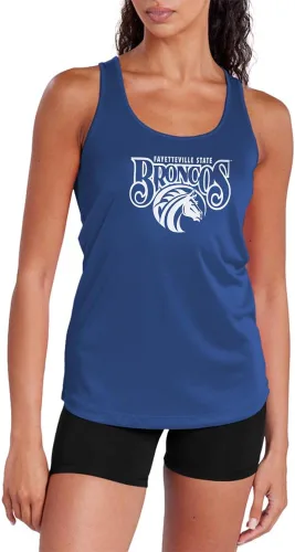 Vista 88 de Camiseta deportiva sin mangas oficial de NCAA Collegiate para mujer, con espalda cruzada, colección con logotipo primario