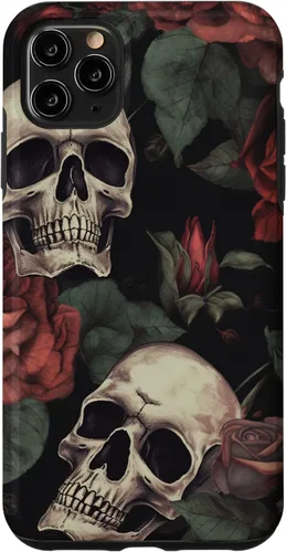 Vista 13 de iPhone 16 Gothic Skull and Roses - Accessorize in Style! Case