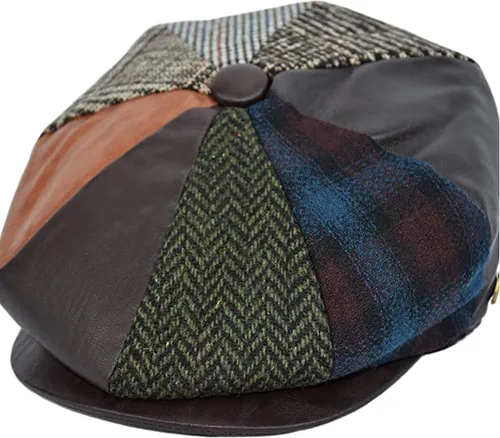 Vista 18 de Sombrero clásico de 8 paneles de mezcla de lana Newsboy Snap Brim Collection para hombre