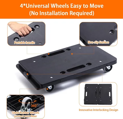 Vista 4 de LOYAL TIGER Moving Furniture Dolly 2-Pack, Connectable 500lbs Flat Cart
