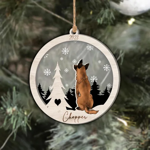 Vista 287 de Nazenti Adorno de Navidad conmemorativo personalizado, regalo personalizado de recuerdo de perro, condolencias por pérdida de mascotas, sabueso