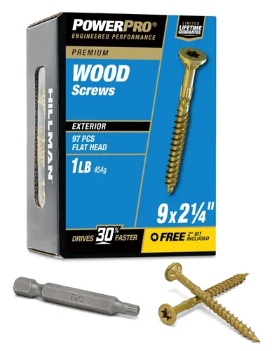 Vista 24 de Power Pro Tornillos de madera para exteriores de alta calidad, tornillos de cubierta multiusos #8 x 1-1/4 pulgadas para proyectos al aire libre