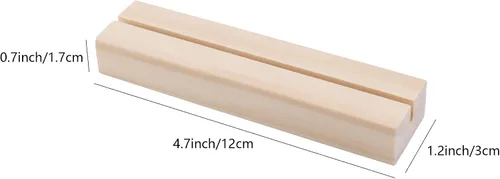 Vista 2 de 12 soportes para tarjetas de lugar de 4.7 pulgadas/4.7 in, soporte de madera para tarjetas de mesa, número de imagen, soporte para postales