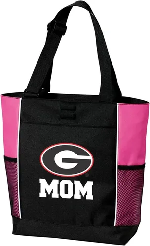 Vista 4 de Broad Bay University of Georgia Tote Bag UGA Logo, 600D Polyester Canvas, Adjustable Web Handles, Front Pocket, Side Mesh Pockets, Pen Loops