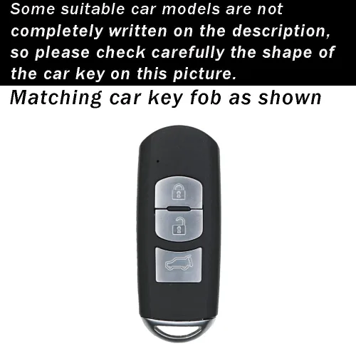 Vista 2 de ontto Funda para llave inteligente compatible con Mazda de 3 botones para Mazda 2, 3, 5, 6, 8, CX3, CX5, CX7, CX9, MX5, protector de llave de Negro