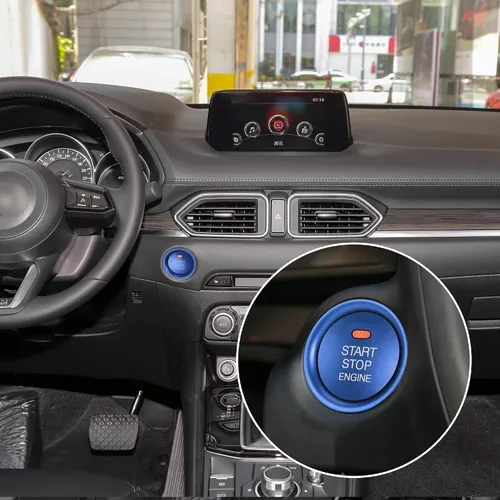Vista 7 de TOMALL Cubierta de aluminio para botón de arranque del motor compatible con Mazda CX-3 CX-4 CX-5 CX-9 MX-5 CX-9 MX-5 Tapa del botón de encendido
