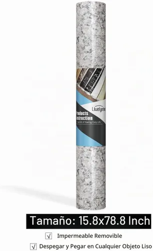 Vista 9 de Livelynine Papel adhesivo de granito para encimera, impermeable, autoadhesivo, papel pintado de mármol, despega y pega, para encimeras de cocina