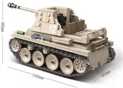 Vista 4 de General Jim's WW2 German Marder III - Juego de construcción de destructor de tanques - Kit de modelo de ladrillo militar de 608 piezas - Compatible