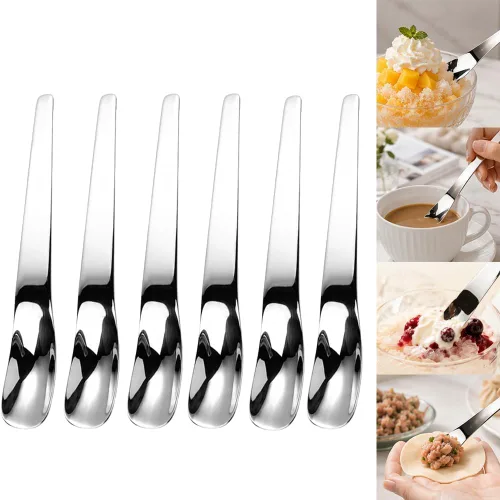 Vista 7 de Cuchara de postre de acero inoxidable con mango ergonómico largo