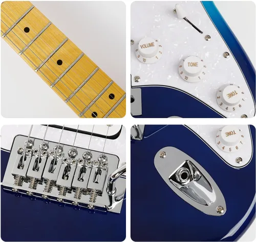 Vista 2 de Guitarra eléctrica Bullfighter para amantes de la música principiantes de 39 pulgadas de tamaño completo, cuerpo sólido, kit de guitarra