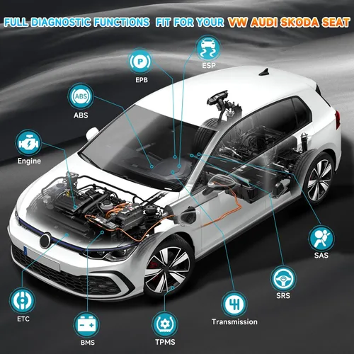 Vista 5 de ANCEL Escáner VD500 OBDII con ANCEL BD500 All System Bluetooth 5.0 OBD2 escáner compatible con VW Audi Seat Skoda Seat Diagnóstico