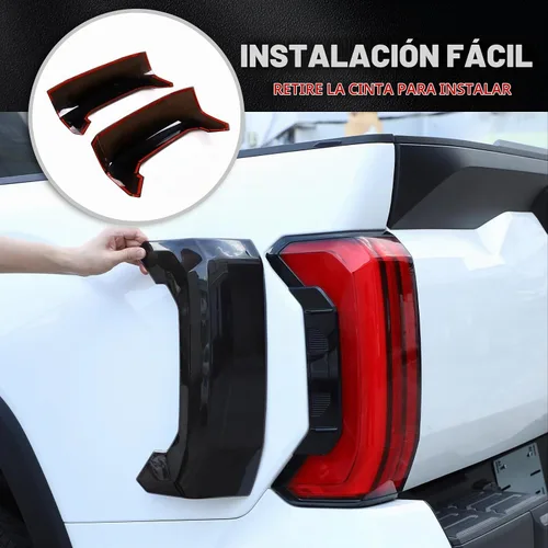 Vista 3 de Cubierta de Luz Trasera Carcasa de Lámpara Trasera Protector de Pantalla Marco de Moldura Compatible con Toyota Tundra 2022 2023 2024 2025, ABS