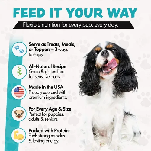 Vista 3 de Alimento liofilizado para perros de razas pequeñas y grandes, 6 onzas de carne de res para perros quisquillosos, fabricado en Estados Unidos, sin