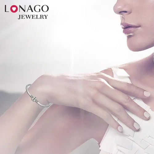 Vista 5 de LONAGO - Pulsera de plata de ley 925 con dije y cierre de barril y cadena de serpiente, compatible con dijes Pandora, regalo de cumpleaños para mujer