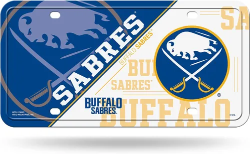 Vista 18 de Rico Industries NHL Hockey Split Metal Auto Tag 6" x 12" - Great for Truck/Car/SUV