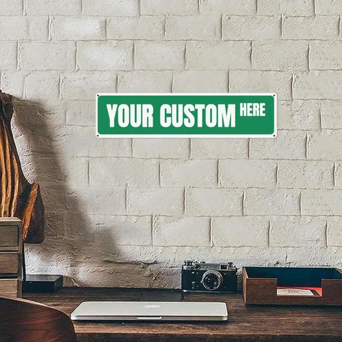 Vista 3 de Letrero de calle personalizado, letrero de metal personalizado para oficina, negocios, lugar de trabajo, hogar, bar, interior/exterior con logotipo