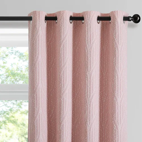 Vista 14 de Cortinas opacas de jacquard blanco y arena cálida, 52 pulgadas de ancho y 96 pulgadas de largo, 2 paneles, aislamiento térmico, reducción de ruido