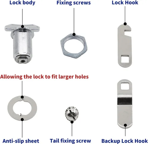 Vista 2 de ESUDNT Pestillo de compartimento para autocaravana, cerradura de leva compensada de 1 pulgada, cerradura de gabinete sin llave para cámper