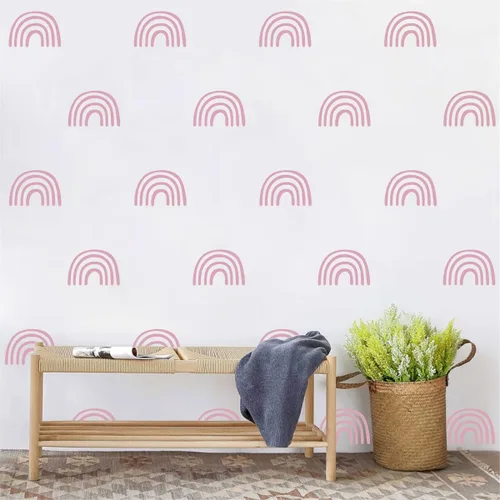 Vista 6 de Calcomanías de pared de arco iris, calcomanías de pared para habitación de bebé, calcomanías de pared de arcoíris para habitación de niños, niñas