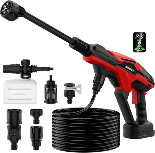 Vista 10 de Lavadora a presión inalámbrica para batería Dewalt 20V, lavadora de energía portátil de mano de 800 PSI con motor sin escobillas, boquilla 6 en 1, 3