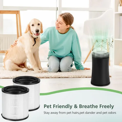 Vista 5 de KJ150F-C02 - Filtro de repuesto HEPA para purificador de aire SilverOnyx de 5 velocidades (habitación grande de 500 pies cuadrados) para mascotas