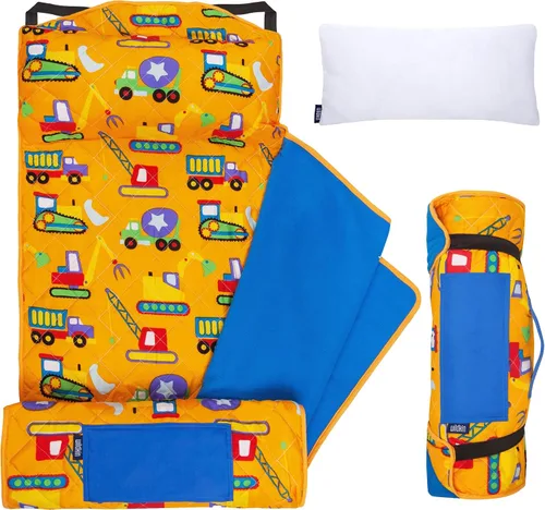 Vista 11 de Wildkin Tapete acolchado moderno de microfibra para siesta con almohada reutilizable para niños y niñas, ideal para dormir en primaria