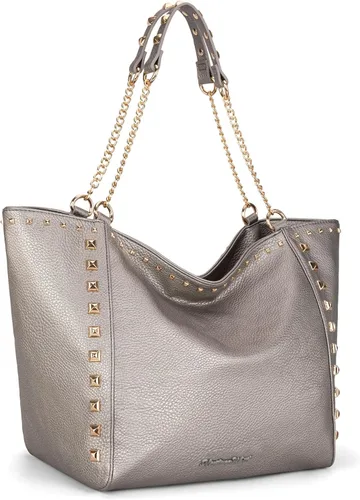 Vista 10 de Montana West - Bolso de mano grande para mujer con asa superior sobredimensionada y bolsos con cadena XL-negro
