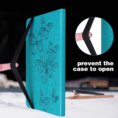Vista 6 de Funda para Amazon Kindle Fire Max 11 (13ª generación, versión 2023) de 11 pulgadas, piel sintética, con soporte de mariposa en relieve, con lápiz