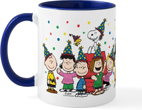 Vista 4 de CafePress Peanuts Gang Birthday - Taza de cerámica de 11 oz (11.0 fl oz)