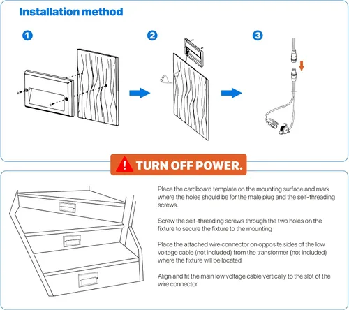 Vista 6 de GOODSMANN Kits de luces de paso de bajo voltaje de 5.5 pulgadas al aire última intervensión 12V CA Luces de escalera de paisaje cableadas 8PK 3W LED