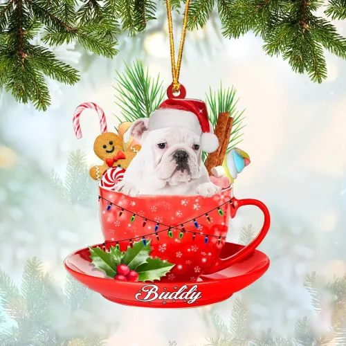 Vista 62 de Alaskan Malamute - Adorno de tetera de perro sentado en una tetera de Navidad, adorno de Navidad con nombre personalizado, adorno de automóvil