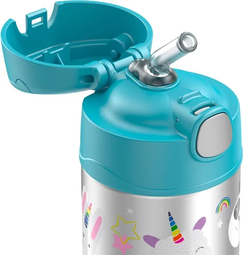 Vista 5 de THERMOS Funtainer - Botella con sorbete para niños, 12 onzas, unicornio mágico