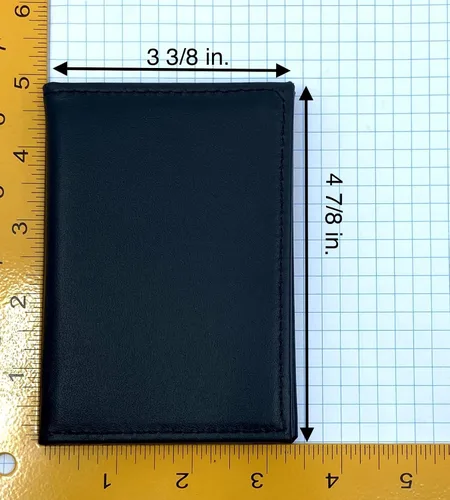 Vista 4 de Perfect Fit Shield Wallets Slim Dress Leather 2 ID Windows Wallet Bifold Licencia titular doble doble ID tarjeta permiso para tarjetas más grandes