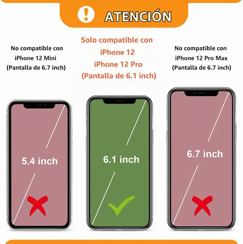 Vista 2 de Bocasal Funda tipo cartera cruzada para iPhone 12/12 Pro, bloqueo RFID, de piel sintética, con cremallera, bolso cartera con tapa plegable, funda