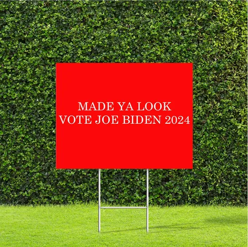 Vista 8 de Cartel de campaña electoral de Truth Hope Decency 2024 Biden/Kamala Harris con estaca de metal en H
