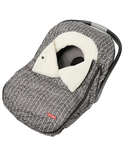 Vista 7 de Saco con abrigo y capucha de Skip Hop & Go, cubierta para asiento de carriola, accesorio de ajuste universal, gris oscuro, para bebé y niño pequeño