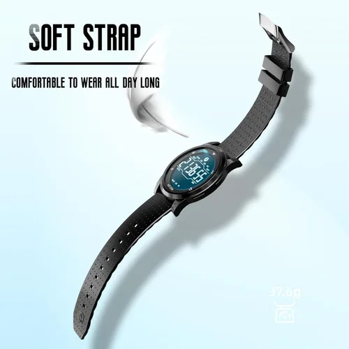 Vista 7 de CakCity Reloj deportivo digital ultrafino para hombre con esfera de aleación negra, impermeable, hora militar, alarma, podómetro y correa