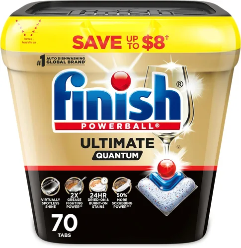Vista 14 de Finish Ultimate Infinity Shine - Cápsulas para lavavajillas, detergente sin necesidad de pre-enjuague, elimina manchas quemadas, con Protector
